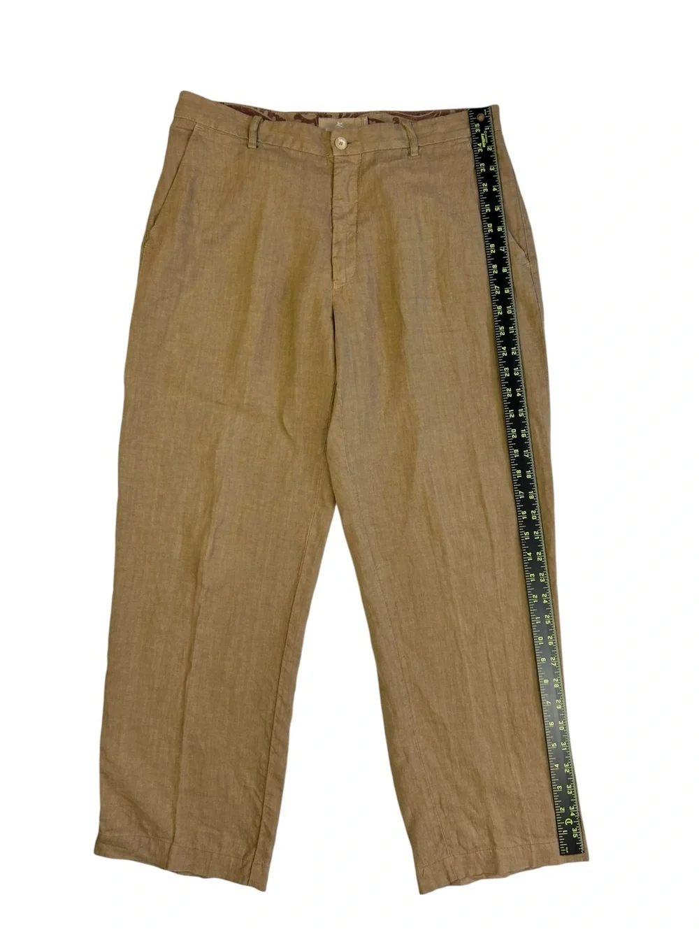 Etro Milano Tan Linen Made in Italy Pants size 48